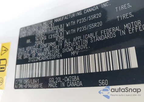 2017 Lexus Rx 350 from USA, damaged, VIN 2T2ZZMCA6HC039164